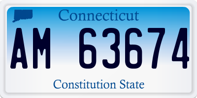 CT license plate AM63674