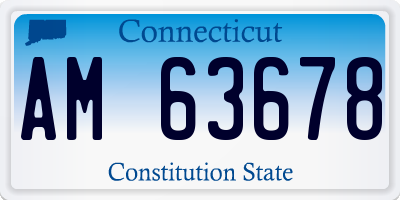CT license plate AM63678