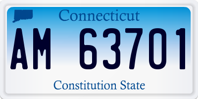 CT license plate AM63701
