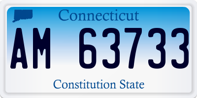 CT license plate AM63733