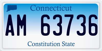 CT license plate AM63736