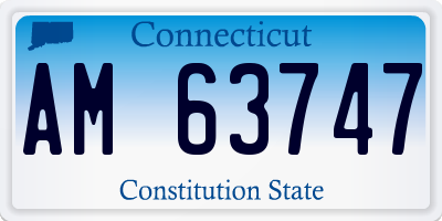 CT license plate AM63747