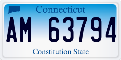 CT license plate AM63794