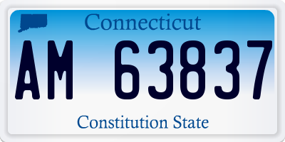 CT license plate AM63837