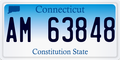 CT license plate AM63848