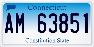 CT license plate AM63851