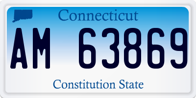 CT license plate AM63869