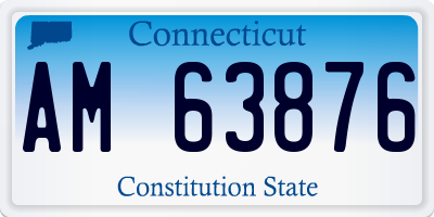 CT license plate AM63876