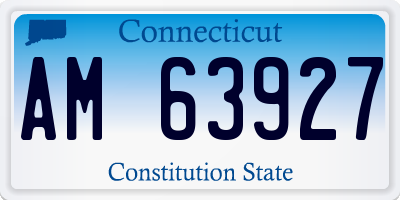 CT license plate AM63927