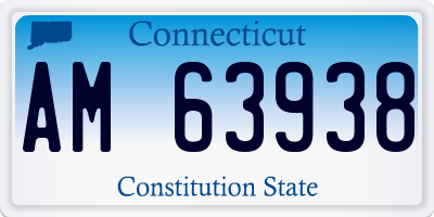 CT license plate AM63938