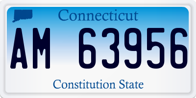 CT license plate AM63956
