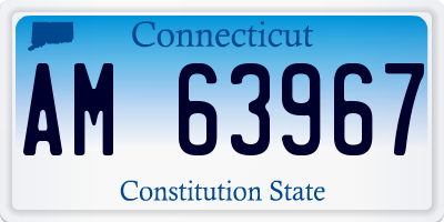 CT license plate AM63967