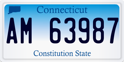 CT license plate AM63987