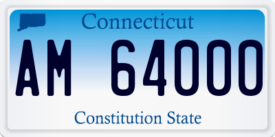 CT license plate AM64000