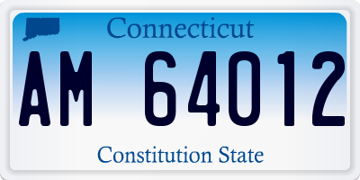 CT license plate AM64012
