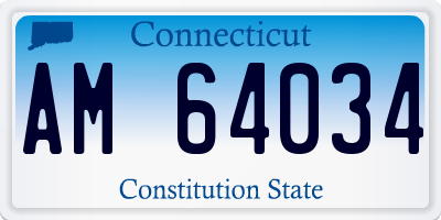 CT license plate AM64034