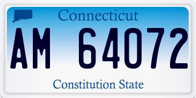 CT license plate AM64072