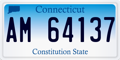 CT license plate AM64137