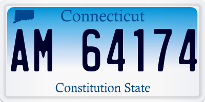 CT license plate AM64174