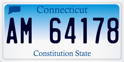 CT license plate AM64178