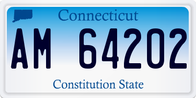 CT license plate AM64202