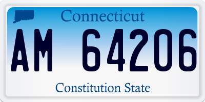 CT license plate AM64206