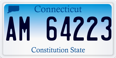 CT license plate AM64223