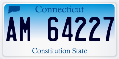 CT license plate AM64227