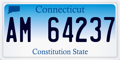 CT license plate AM64237