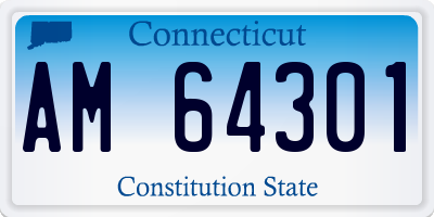 CT license plate AM64301