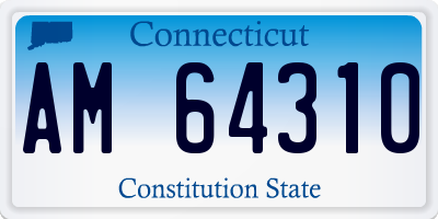 CT license plate AM64310