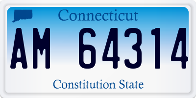 CT license plate AM64314
