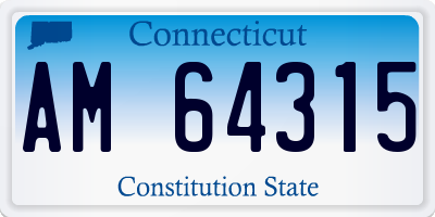 CT license plate AM64315
