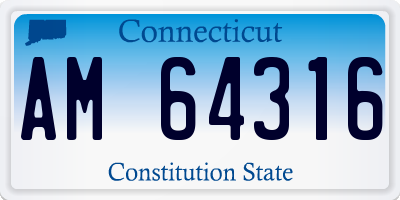 CT license plate AM64316