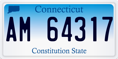CT license plate AM64317