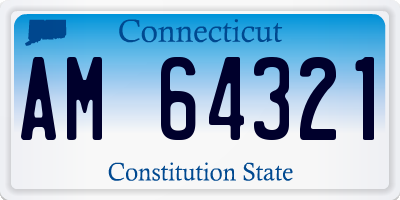 CT license plate AM64321
