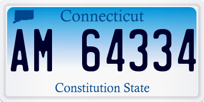 CT license plate AM64334