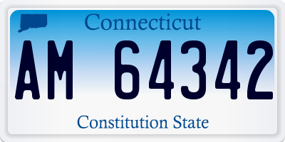 CT license plate AM64342