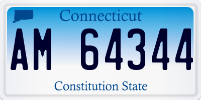 CT license plate AM64344
