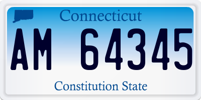 CT license plate AM64345