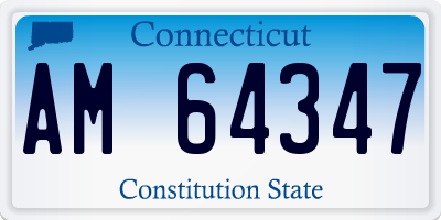 CT license plate AM64347