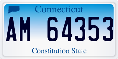 CT license plate AM64353