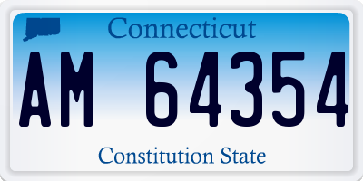 CT license plate AM64354