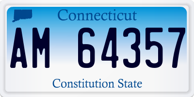 CT license plate AM64357