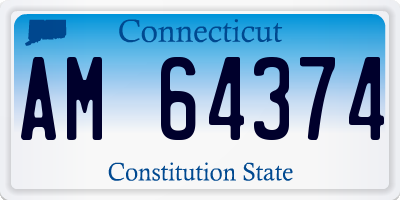 CT license plate AM64374