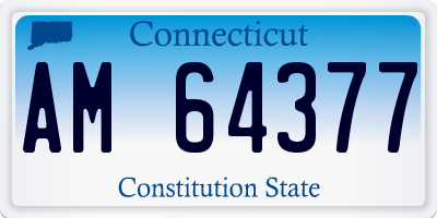 CT license plate AM64377