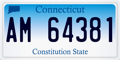 CT license plate AM64381