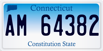 CT license plate AM64382