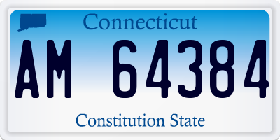 CT license plate AM64384