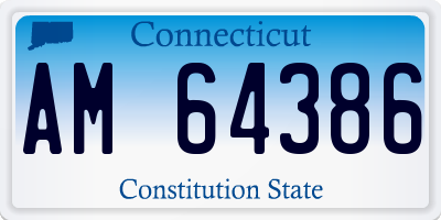 CT license plate AM64386